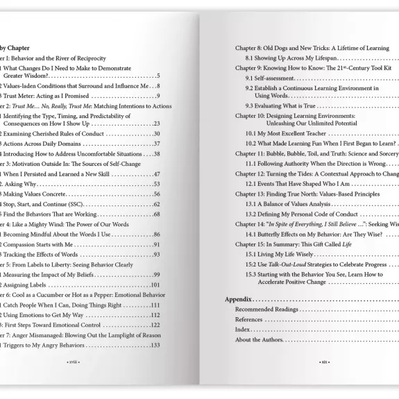 Wisdom Factor Table of Contents page 2 image