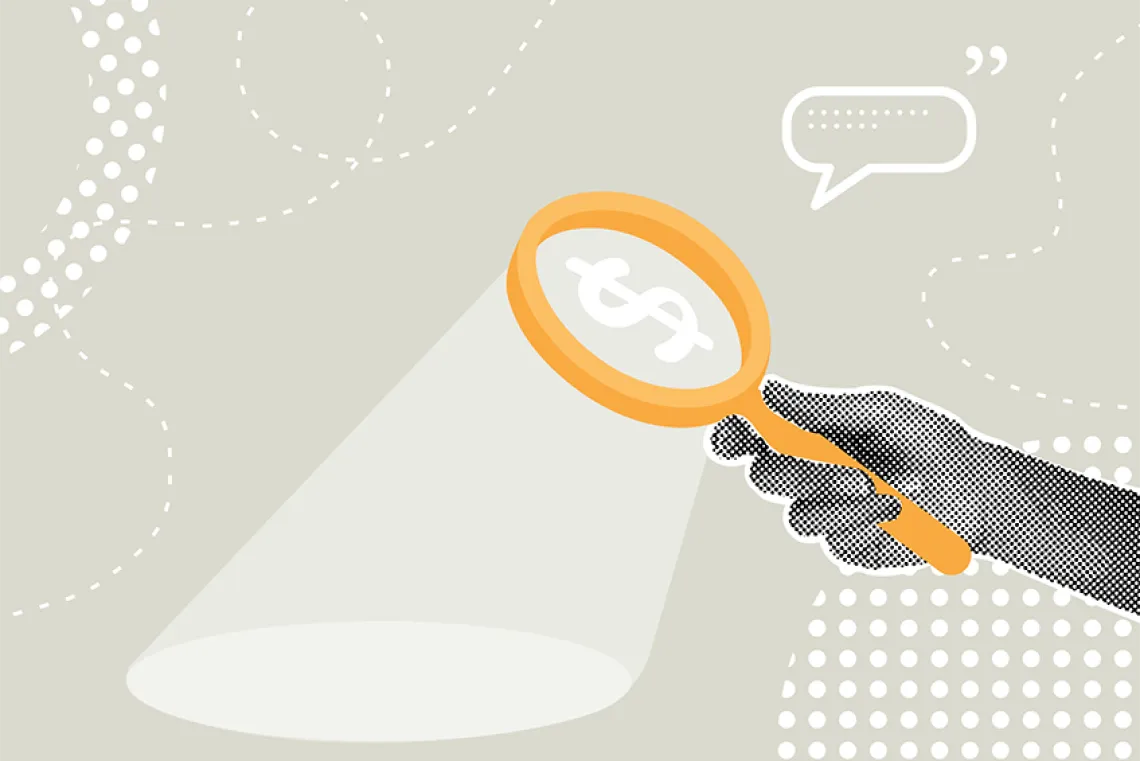 Magnifying glass looking for hidden costs