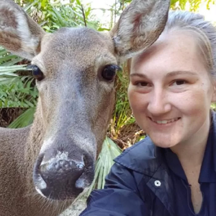 Cassie Vergason McKeel with a deer