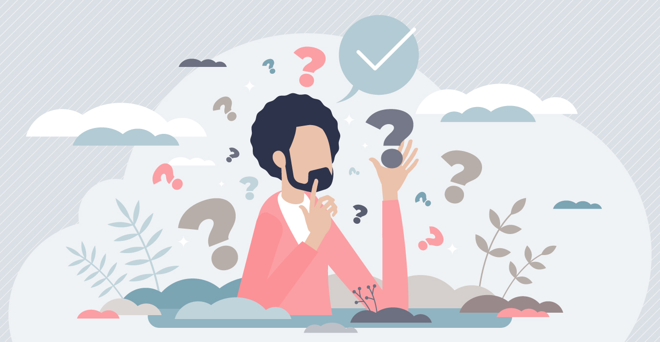 Illustrative man questioning