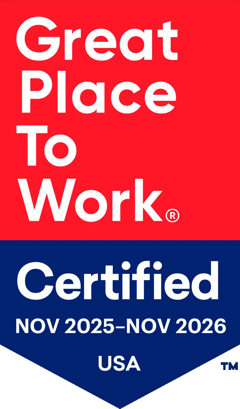 Great Place to Work certified Nov 2025-2026