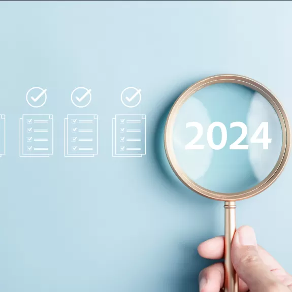 2024 with magnifying glass