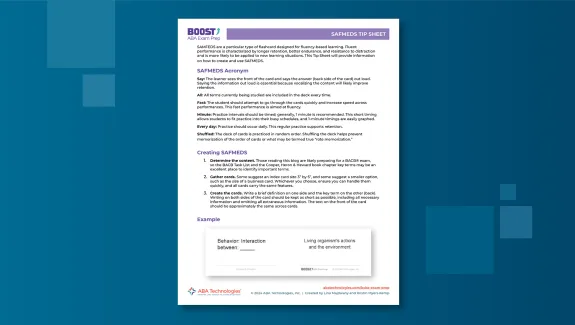 BOOST SAFMEDs Tip Sheet Resource