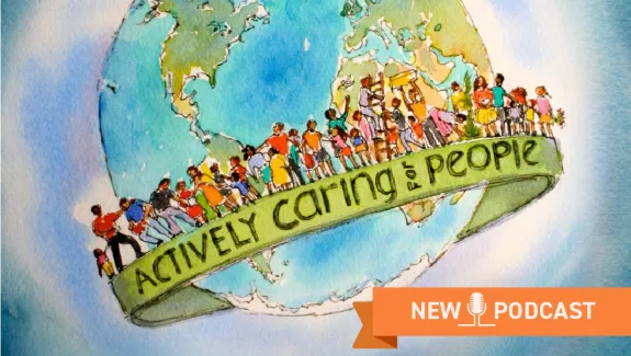 Actively Caring globe with people