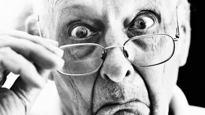 Elderly Man Surprised Look