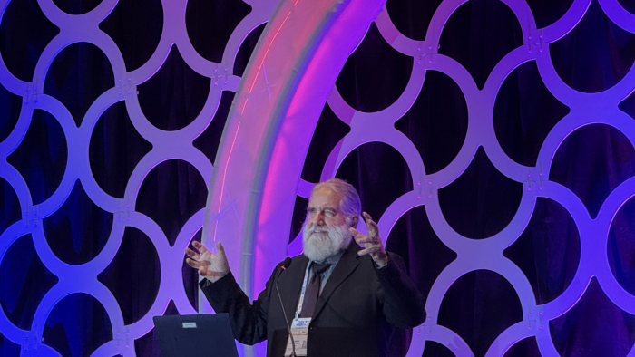 Tom Freeman presenting at a conference