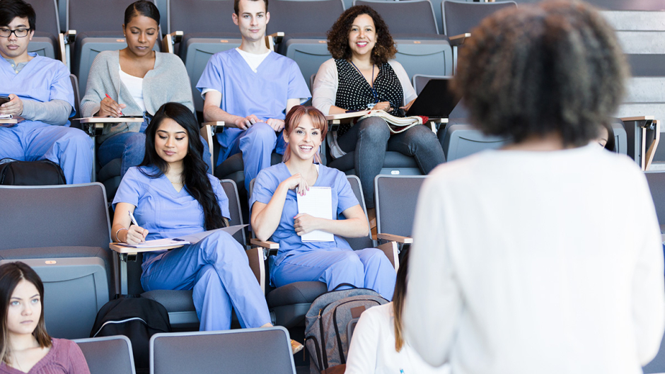 Medical students in class