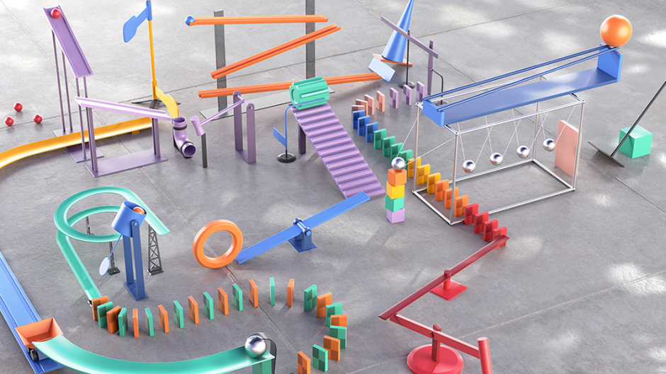 Obstacle course with triggers