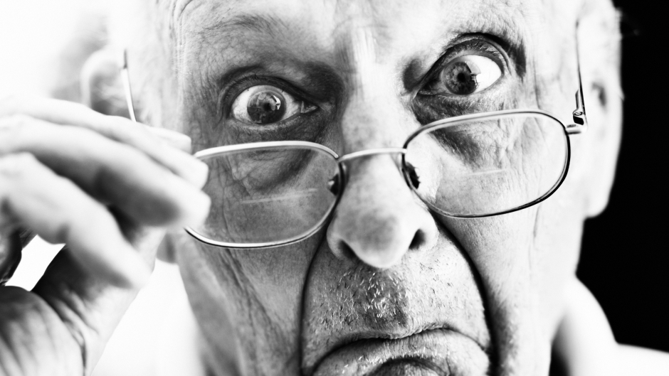 Elderly Man Surprised Look