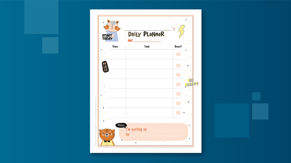 Daily Kids Planner Resource