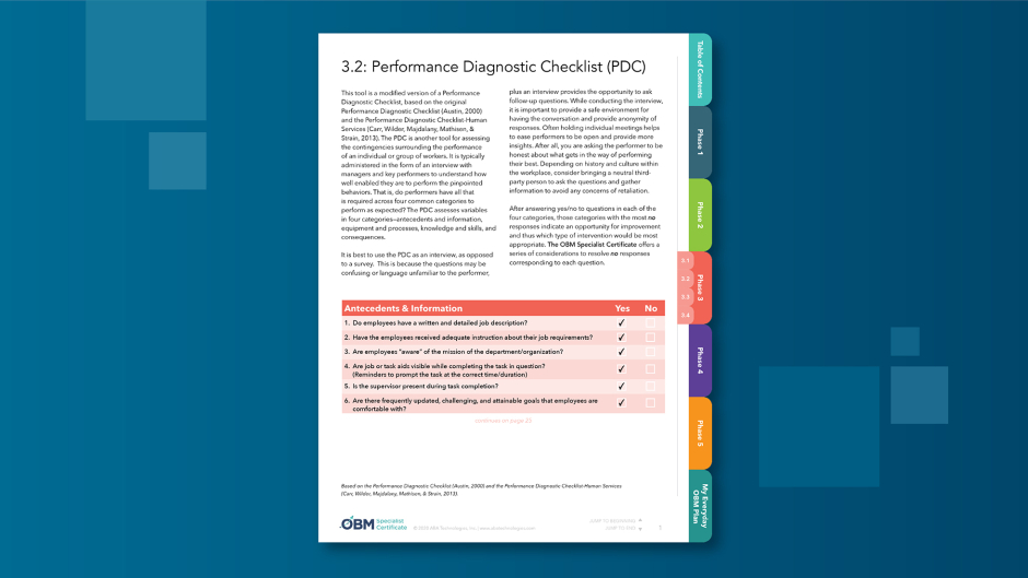 Free Performance Checklist Resource