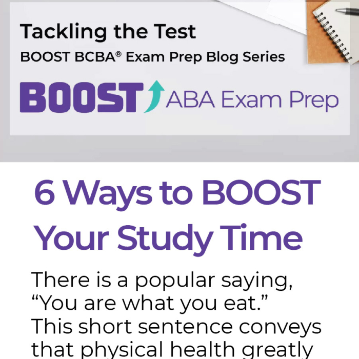 6 ways to BOOST your study time There is a popular saying "you are what you eat." this short sentence conveys that physical health greatly depends on what you put into your body.
