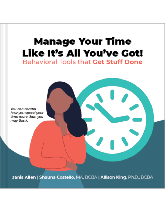 "Manage Your Time Like It's All You've Got" book cover, with illustration of woman considering her time