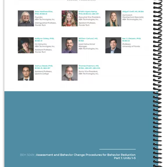 BEH 5049: Assessment and Behavior Change Procedures for Behavior Reduction Part 1 Back