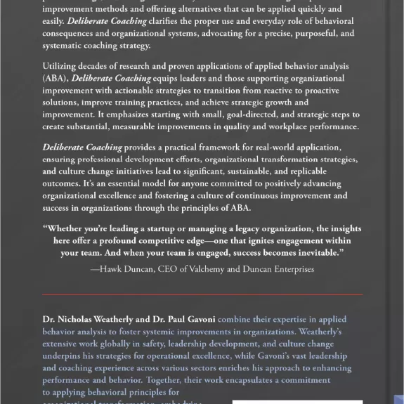 Deliberate Coaching Business Edition Back Cover Image