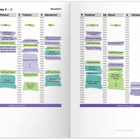 Self- & Time-Management Planner Week of PB
