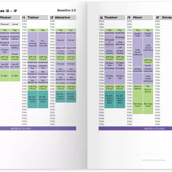 Self- & Time-Management Planner week of PB